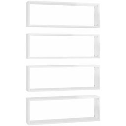 Würfelregale 4 Stk. Hochglanz-Weiß 80x15x26,5 cm Holzwerkstoff Vidaxl Weiß
