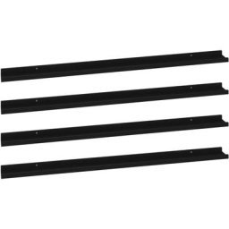 Wandregale 4 Stk. Schwarz 115x9x3 cm Vidaxl Schwarz