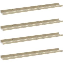 Wandregale 4 Stk. Weiß und Sonoma-Eiche 80x9x3 cm Vidaxl Weiß