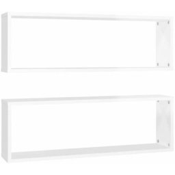 Würfelregale 2 Stk. Hochglanz-Weiß 80x15x26,5 cm Holzwerkstoff vidaXL - Weiß