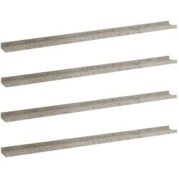 Wandregale 4 Stk. Betongrau 115x9x3 cm vidaXL - Grau