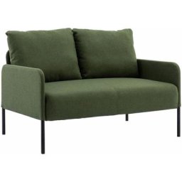 Sofa 2 Sitzer Couch mit Lehne Sessel Loungesofa Metallrahmen Doppelsofa für Wohnzimmer Empfang