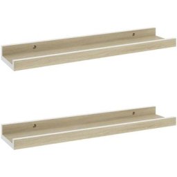 Wandregale 2 Stk. Weiß und Sonoma-Eiche 40x9x3 cm Vidaxl Weiß