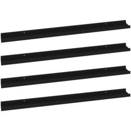 Wandregale 4 Stk. Schwarz 100x9x3 cm Vidaxl Schwarz