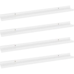 Wandregale 4 Stk. Hochglanz-Weiß 80x9x3 cm Vidaxl Weiß