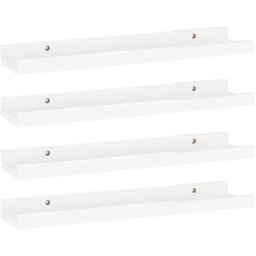 Wandregale 4 Stk. Hochglanz-Weiß 40x9x3 cm Vidaxl Weiß