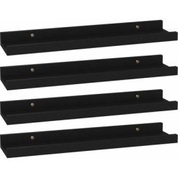 Wandregale 4 Stk. Schwarz 40x9x3 cm Vidaxl Schwarz