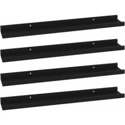 Wandregale 4 Stk. Schwarz 60x9x3 cm Vidaxl Schwarz