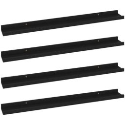 Wandregale 4 Stk. Schwarz 80x9x3 cm Vidaxl Schwarz