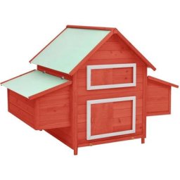 Vidaxl - Hühnerstall Rot und Weiß 152x96x110 cm Massivholz Tanne Rot