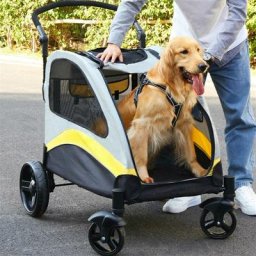 Hundebuggy XXL Große Hunde, Hundewagen bis 60kg, Faltbar Hunde buggy mit 4 Räder Haustier Buggy