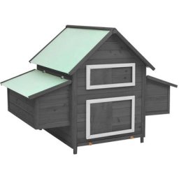 Vidaxl - Hühnerstall Grau und Weiß 152x96x110 cm Massivholz Tanne Grau