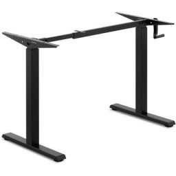 Höhenverstellbarer Schreibtisch Gestell Hubsäulentisch manuell schwarz 70 kg - Weiß