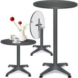 KESSER® – 2in1 Stehtisch klappbar Bistrotisch Aluminium Edelstahlplatte höhenverstellbar 70cm /