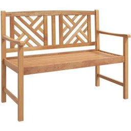 Gartenbank Holz, Parkbank bis 360 kg belastbar, Balkonbank für 2 bis 3 Personen, Sitzbank aus