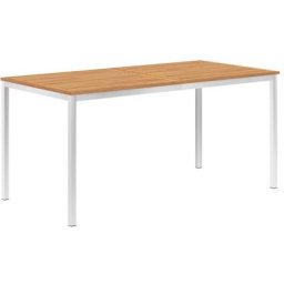 Garten-Esstisch 160 x 80 x 75 cm Massivholz Teak und Edelstahl Vidaxl Braun