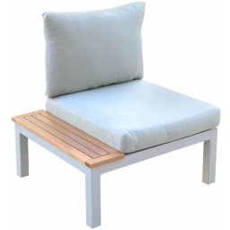 Gartensessel Chillvert Bérgamo Aluminium 78,2x76,6x73 cm Grau mit Integriertem Tisch und Kissen