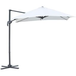Sonnenschirm 245 x 245 cm Kurbelschirm Ampelschirm mit Kurbelvorrichtung Sonnenschutz Alu Roma