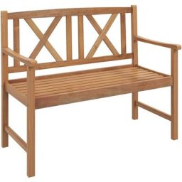Gartenbank Holz, Parkbank bis 360 kg belastbar, Balkonbank für 2 bis 3 Personen, Sitzbank aus