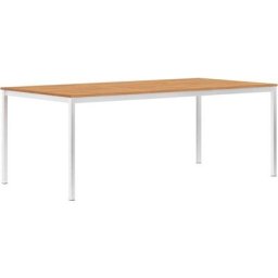 Garten-Esstisch 200 x 100 x 75 cm Massivholz Teak und Edelstahl Vidaxl Braun