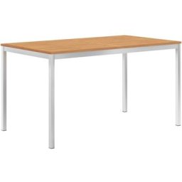 Garten-Esstisch 140 x 80 x 75 cm Massivholz Teak und Edelstahl Vidaxl Braun