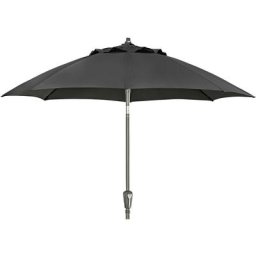 Dehner - Sonnenschirm Kos, ø 220 cm, Höhe 227 cm, Aluminium/Polyester, dunkelgrau