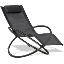 Klappbare Aluminium Gartenschaukelliege/ Schaukelstuhl das original schwarz / anthrazit - Leco