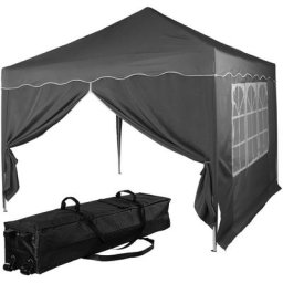 Instent® Pavillon basic 3x3,Trolley, Stahl, anthrazit, 2 Seitenteile