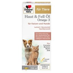 Doppelherz für Tiere Haut&Fell Öl f.Hunde/Katzen 0.25 l