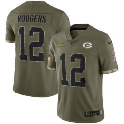 Nike Aaron Rodgers Olive Green Bay Packers 2022 Salute To Service Limited Trikot für Herren