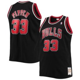 Herren Mitchell & Ness Scottie Pippen Black Chicago Bulls Big & Tall Hardwood Classics Swingman Jersey