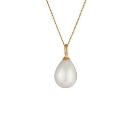 Nenalina Nenalina Halskette Muschelkernperle Tropfen Klassik 925 Silber Ketten Damen