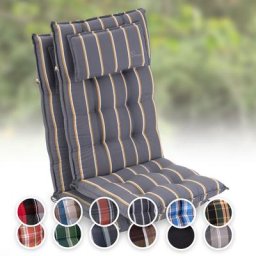 Sylt Polsterauflage Sesselauflage Hochlehner Kopfkissen Polyester 50x120x9cm - Grau / Gelb