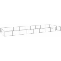 Hundezwinger Silbern 27 m² Stahl Vidaxl Silber