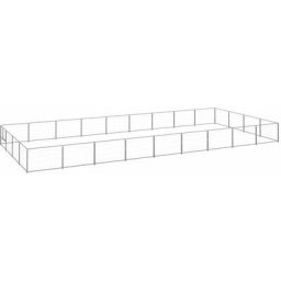 Hundezwinger Silbern 36 m² Stahl Vidaxl Silber