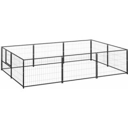 Vidaxl - Hundezwinger Schwarz 6 m² Stahl Schwarz
