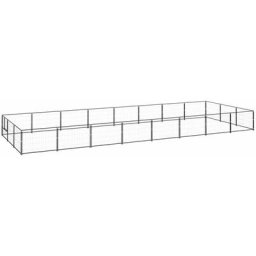 Vidaxl - Hundezwinger Schwarz 24 m² Stahl Schwarz