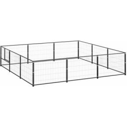 Vidaxl - Hundezwinger Schwarz 9 m² Stahl Schwarz