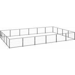 Vidaxl - Hundezwinger Schwarz 24 m² Stahl Schwarz