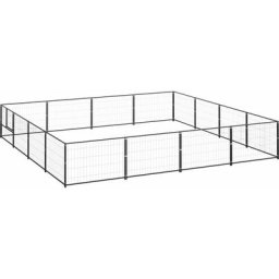Vidaxl - Hundezwinger Schwarz 16 m² Stahl Schwarz