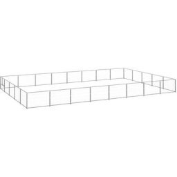 Hundezwinger Silbern 40 m² Stahl Vidaxl Silber