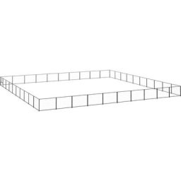 Hundezwinger Schwarz 100 m² Stahl Vidaxl Schwarz