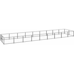 Hundezwinger Schwarz 18 m² Stahl vidaXL - Schwarz