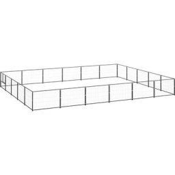 Vidaxl - Hundezwinger Schwarz 30 m² Stahl Schwarz