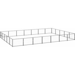 Hundezwinger Schwarz 35 m² Stahl Vidaxl Schwarz