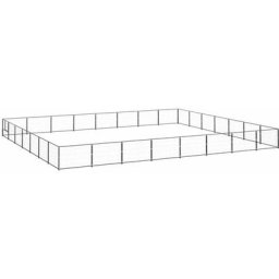 Vidaxl - Hundezwinger Schwarz 56 m² Stahl Schwarz