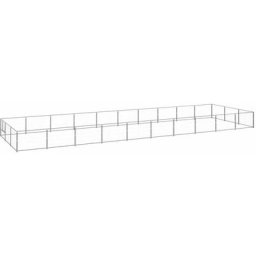 Hundezwinger Silbern 30 m² Stahl Vidaxl Silber
