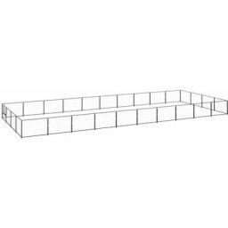 Hundezwinger Schwarz 40 m² Stahl Vidaxl Schwarz