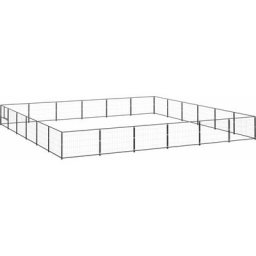 Hundezwinger Schwarz 36 m² Stahl Vidaxl Schwarz