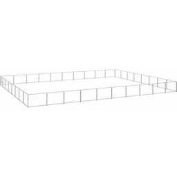 Hundezwinger Silbern 80 m² Stahl Vidaxl Silber